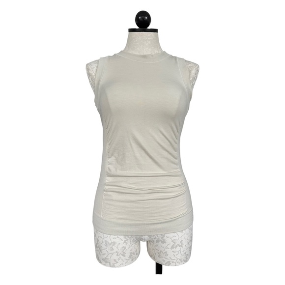 Athleta Foresthill Ascent Wool Seamless Tank Top Mesh Back Cream Size XS - Picture 5 of 15